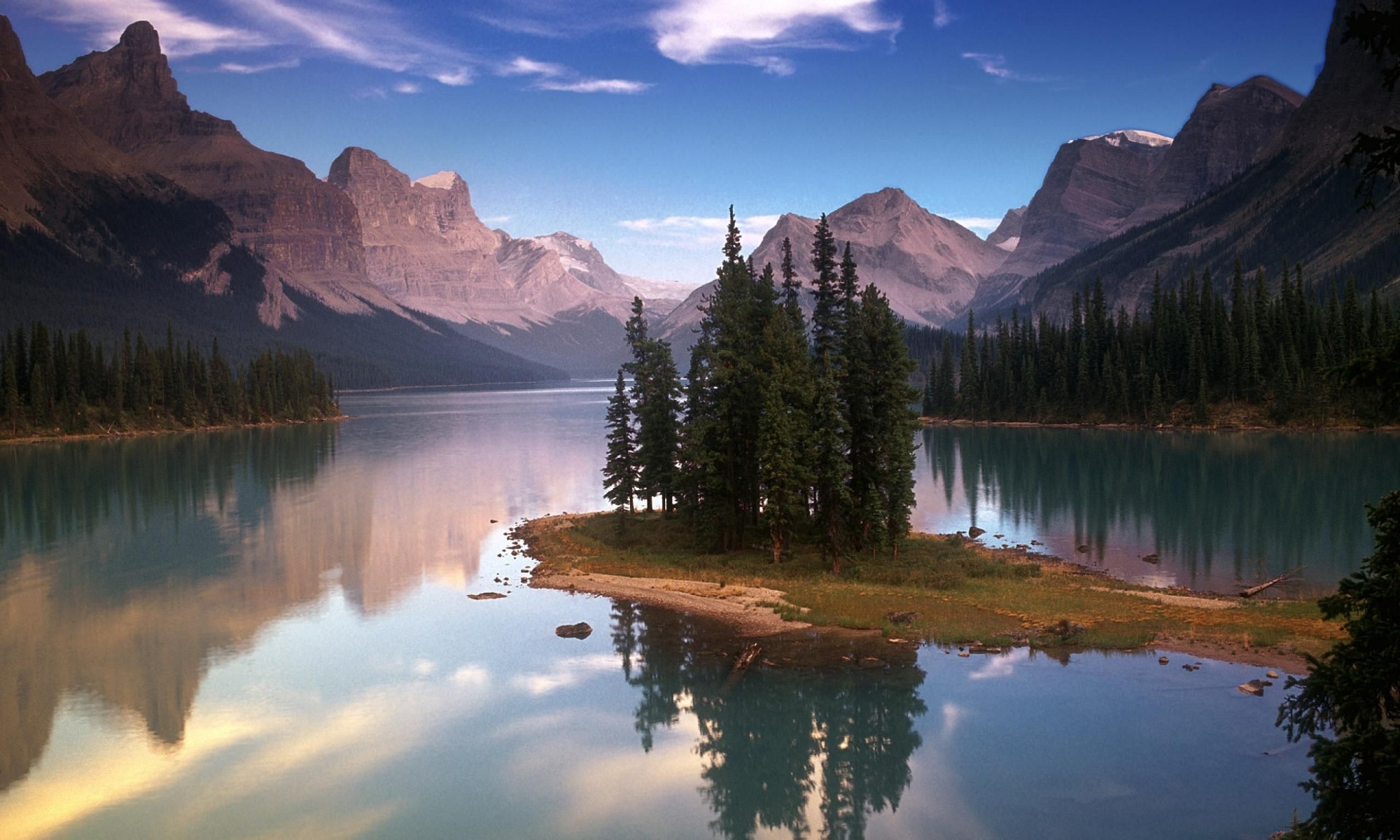 Landscape of mountain lake.